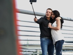 Charming 19 yo teen Roxy Sky is making love on the first date