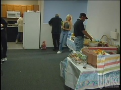 Katie Gold gives a blowjob and gets her pussy drilled on a desk