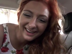 Teen Redhead Fucks Uber Driver POV