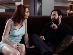 Alluring red haired sweetie Lacy Lennon gets bent over and fucked doggy