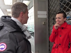 Horny amateur chick Aletta Black takes money to have sex with a stranger