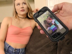 Teen blonde Alyssa Cole missionary fucked in long socks