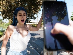 Jewelz Blu engages in remote sex toy play with her stepbrother