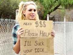 Tattooed stud fucks Keira Nicole doggystyle in a bathroom