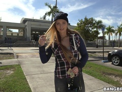 Public hookup works out well for blonde darling Layna Landry