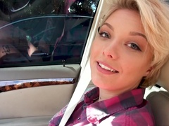 Pretty short haired girl fucks for money in POV