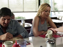 Kayden Kross licks a weiner and gets banged doggy style