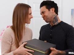 Ashley Lane thanks Small Hands for the gift