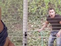 Young doll provides smashing blowjob in gardner's dong