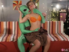 Sexual delight in flaming role play for the skinny amateur doll