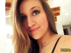 Astonishing teen brunette Mystica Jade is riding on a massive dick