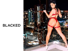 Sweetheart Mona Azar rides on a huge black penis like a pro