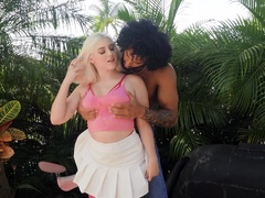 Gia OhMy sucks and rides big black cock with great pleasure