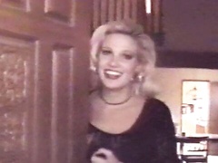 Stunning blonde gets bent over and banged hard from behind