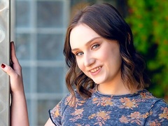 Lusty petite teen slut Gwen Vicious is having sex on the sofa