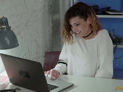 Lewd chick Emilio Ardana asks man for help to polish her wet pussy