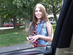 Lusty playful GF Elle Rose prefers to be fucked in the car instead of having picnic