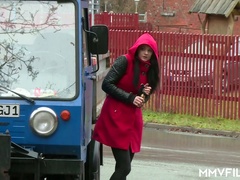 Perverted greenhouse keeper Cassie Young gets pounded by plump man