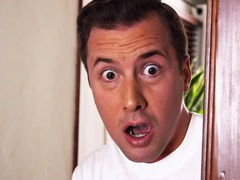 Busty chick forced to shared BF's dick with her little stepsis