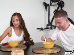 Amazing fucking on the table with stunning girlfriend Cameron Canela